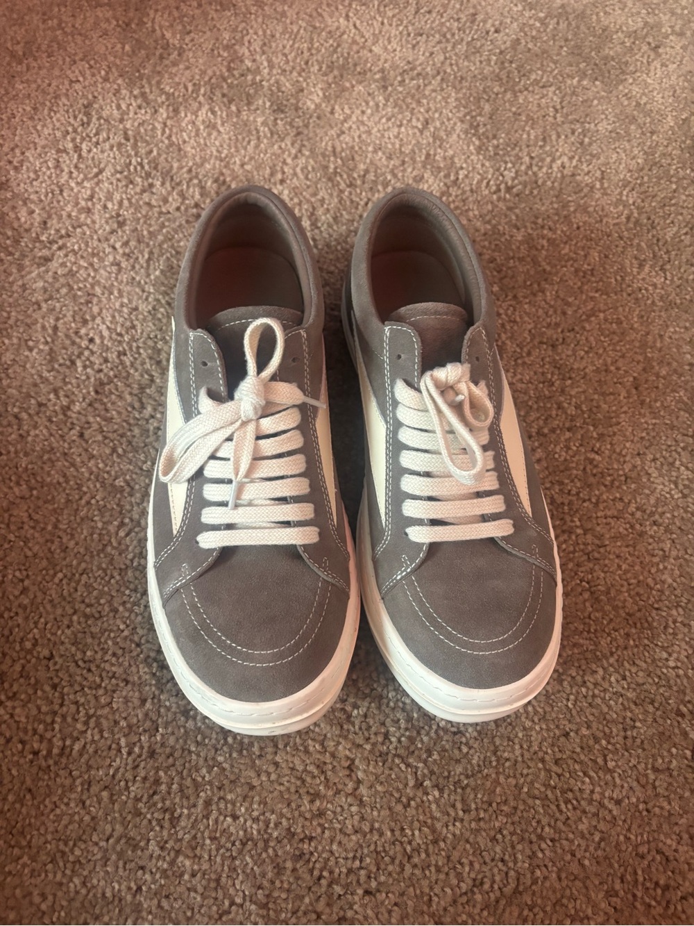 Rick Owens Vans Brown/Tan Suede Sneakers